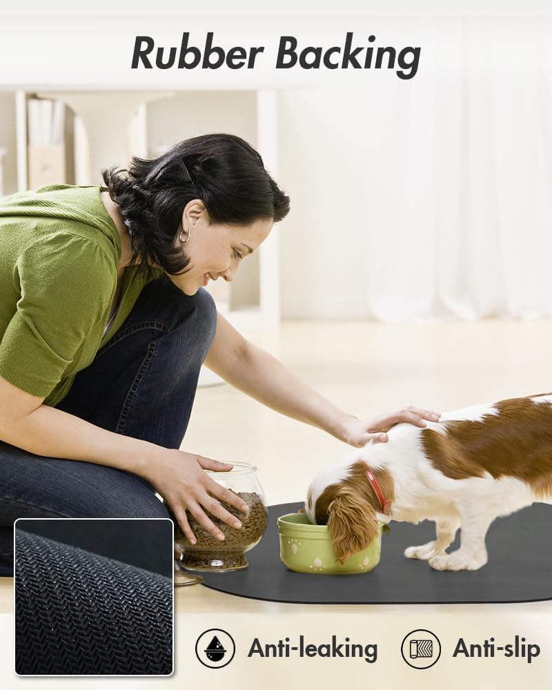 Absorbent Dog Water Mat-Dog Mat for Food and Water Bowl, Quick Dry Pet Feeding Mat, No Stains Dog Food mat, Dog Accessories Pet Supplies Mat-Dog Water Bowl Mat for Messy Drinkers