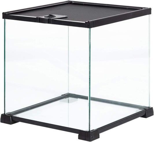 REPTIZOO Small Glass Tank 8 Gallon, Top Opening Terrarium 12" x 12" x 12" Leopard Gecko Tarantula Young Lizard Hermit Crab Frog Insects Breeding Tank - FurryFun