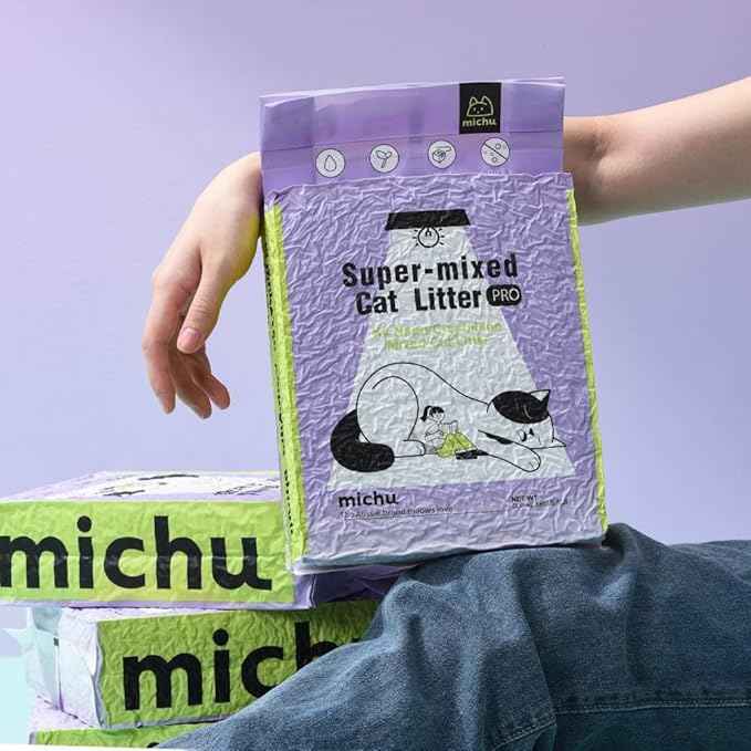 Michu Mixed Tofu Cat Litter, Heavy Duty Flushable Kitty Litter, 5.5Lb/88Oz (2 Pack, Original)