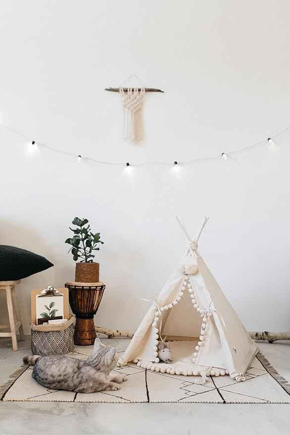 MINICAMP Pet Teepee Bed for Cats – Cozy Cat Beds for Indoor Cats – Luxury Pet House & Hideaway Bed for Cats & Small Animals - Made in EU (Small)