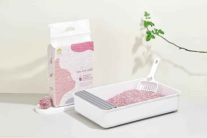 Tofu Cat Litter, Direct to Toliet, Natural and Biodegradable,Quick Clumping and Low Track, Dust Free, Strong Deodorizer with Maximum Water Solubility (6lb×4bags)