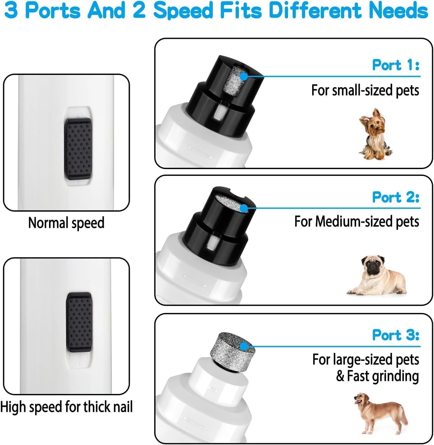 Silent Groom Pro Nail Grinder, 2025 New Dog Nail Trimmer, Rechargeable Pet Nail Grinder, Quick Dog Nail Trimmers, Pet Paws Grooming Smoothing Tool for Dogs and Cats