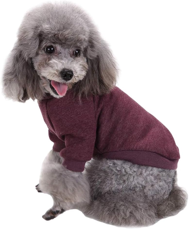 Jecikelon Dog Clothes Dogs Sweater Soft Puppies Clothing Winter Puppy Sweaters Warm Outfit for Dogs Small XXS XS Cat Apparel (Brown, L)