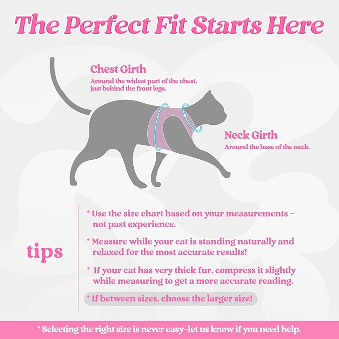 rabbitgoo Cat Harness and Leash Set for Walking Escape Proof, Adjustable Soft Kittens Vest with Reflective Strip for Cats, Comfortable Outdoor Vest, Pink, L