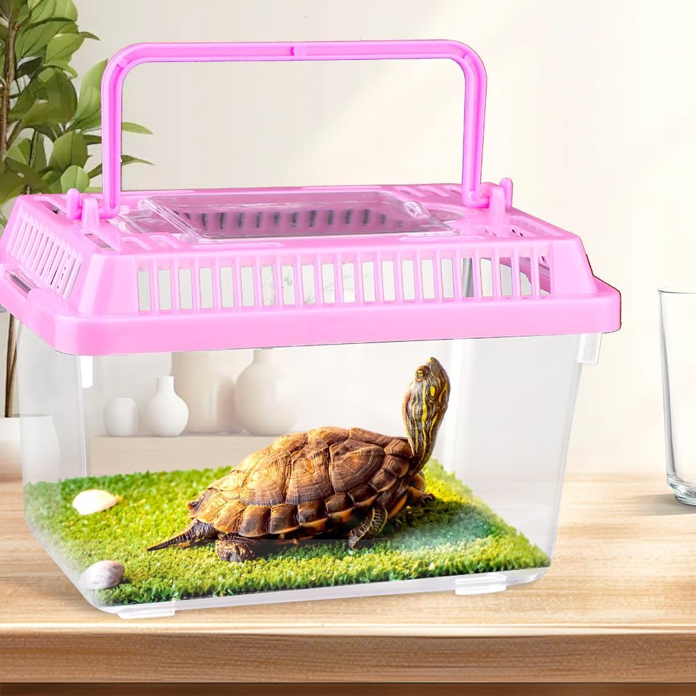 20 Pack Small Plastic Reptile Carrier Tarantula Enclosure Snake Breeding Box Hatching Container for Spider Fish Turtle Hermit Crab Bearded Dragon Lizard (5.1 x 3.5 x 3.5 Inch) - FurryFun