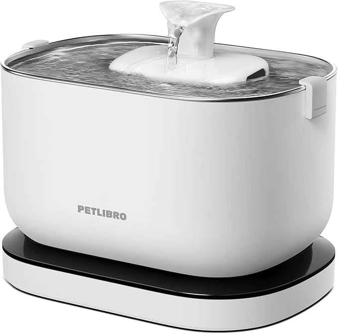 PETLIBRO Cat Water Fountain, Cordless Pet Water Fountain Battery Operated, 2.5L/84oz Dockstream Water Fountains for Cats Indoor, Cat Fountain with Stainless Steel Tray, Easy to Clean BPA-Free
