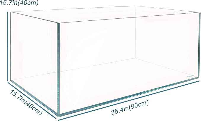Ultra Clear Rimless Aquarium Tank 6-60 gallons Low Iron Glass (38Gal - Anti-Jumping net)