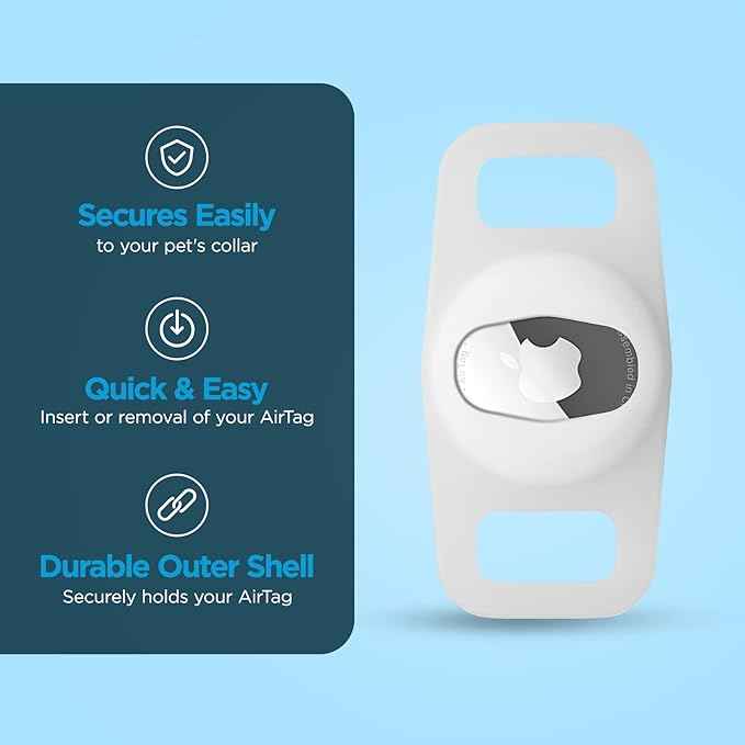 Case-Mate Airtag Dog Collar Holder - Water Resistant Airtag Holder Tag - Protective Case for Pet Collar Loop - Compatible with Cat/Dog Collars - Glow in The Dark