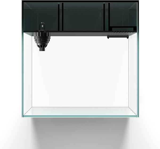 LANDEN 35C 7.2 Gallon Ultra Clear All Glass Rimless Low Iron Aquarium Tank with Rear Filtration Chamber(Pump Included) for Salt and Fresh Water.13.8''Wx13.8''Dx13.8''H 35cm Cube in 6mm Thickness