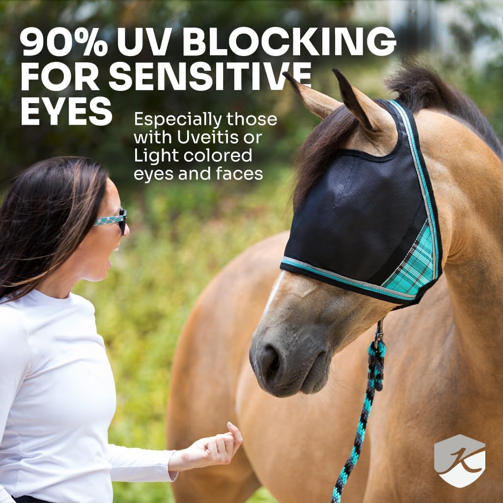 Kensington 90% UV Fly Mask CatchMask UViator - Without Ears & Forelock Freedom Web Trim Size: L-Avg Color: 2017 - Lavender Mint