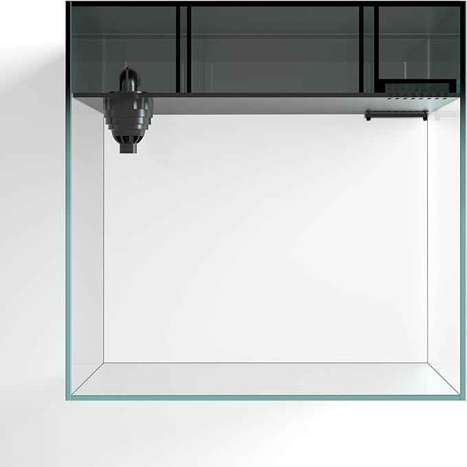 Landen 40C 11 Gallon Ultra Clear Glass Rimless Low Iron Aquarium Tank with Rear Filtration Chamber(Return Pump Included) for Salt and Fresh Water,15.8Wx15.8D×15.8H in(40x40x40cm) 6mm Thickness