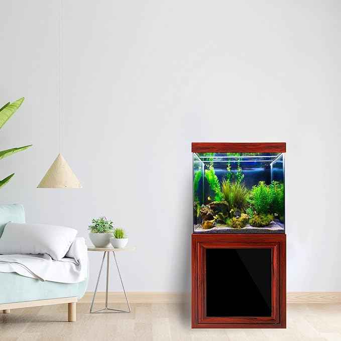 Aqua Dream 40 Gallon Fish Tank with Premium Tempered & Ultra Transparent Glass (Complete Aquarium Setup) RED Wood