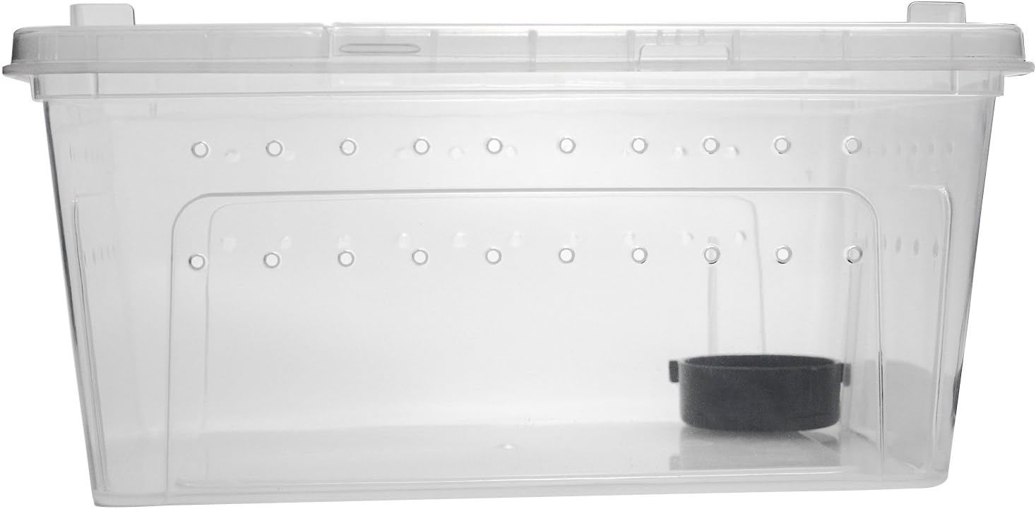 OMEM Portable Reptile Terrarium Habitat for Mini Pet Houses Breathable Holes Stackable Container (2PCS-L) - FurryFun