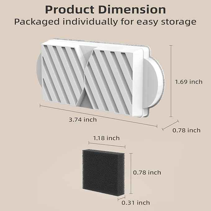 Cat Water Fountain Filters for 74oz/2.2L Ceramic Cat Water Fountain, Replacement Filters (12+12 Pack)