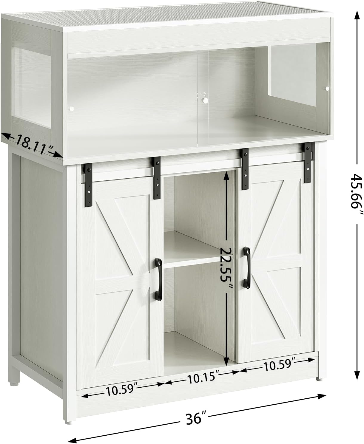 40 Gallon Reptile Terrarium with Stand, Reptile Tank with Barn Door and Storage, Vivarium with Acrylic Doors, Ventilated Mesh Top & Power Outlet, for Geckos, Lizards, Snakes White PX06RTW - FurryFun