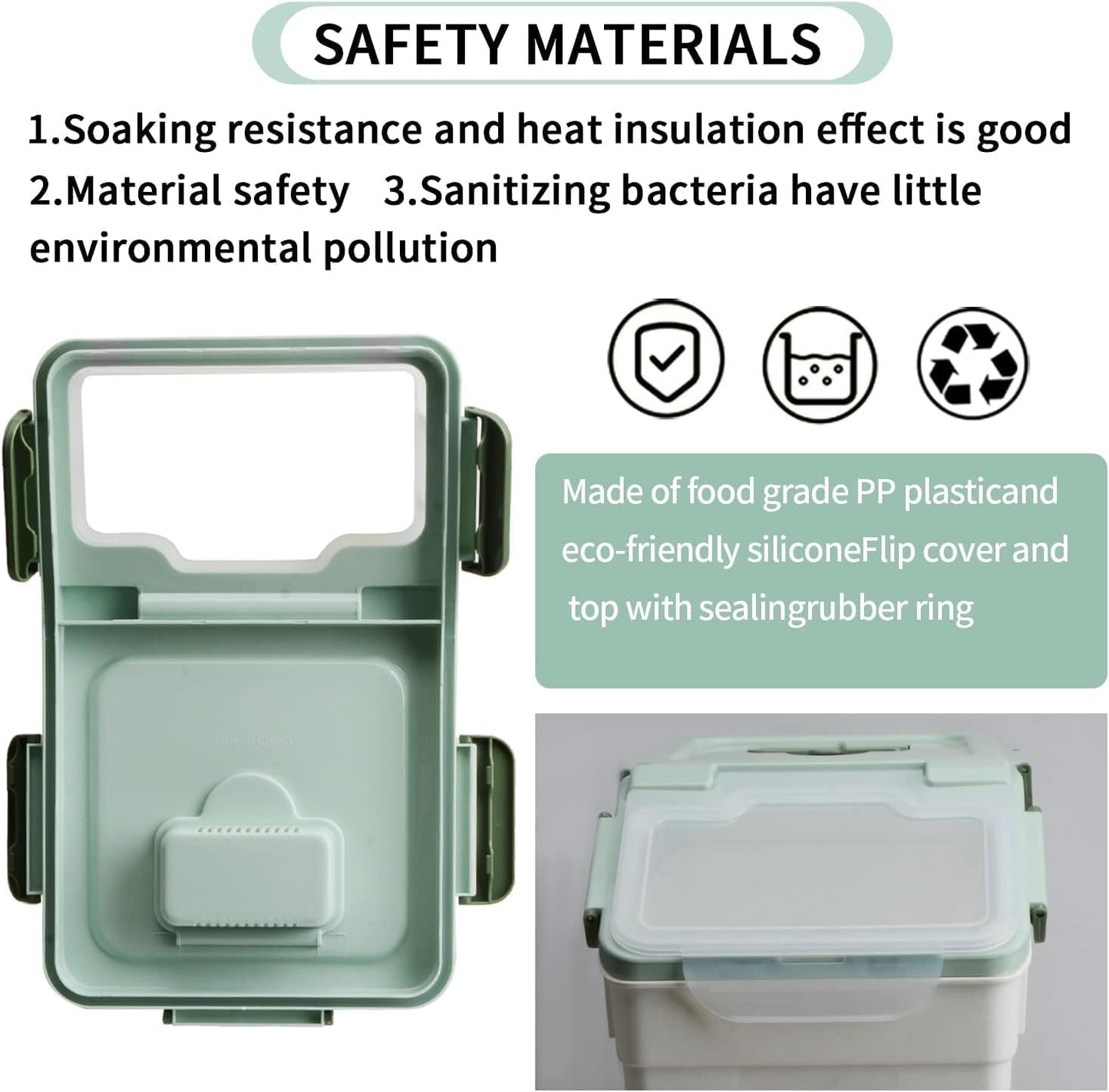 AnRui Large Flour Storage Containers 25Lbs Airtight Rice Storage Container BPA Free Kitchen Pantry Food Storage Bin Sugar Snack Cereal Grain Organizer Box with Wheel, Measuring Cup, 4Pack Green