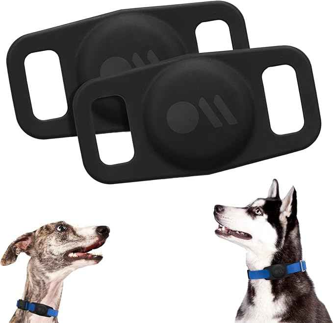 Case-Mate 2 Pack Airtag Dog Collar Holder - Durable, Water Resistant, Lightweight, and Protective Airtag Holder Tag - Easy to Insert Pet Collar Air Tag Loop - Compatible with Cat/Dog Collars - Black