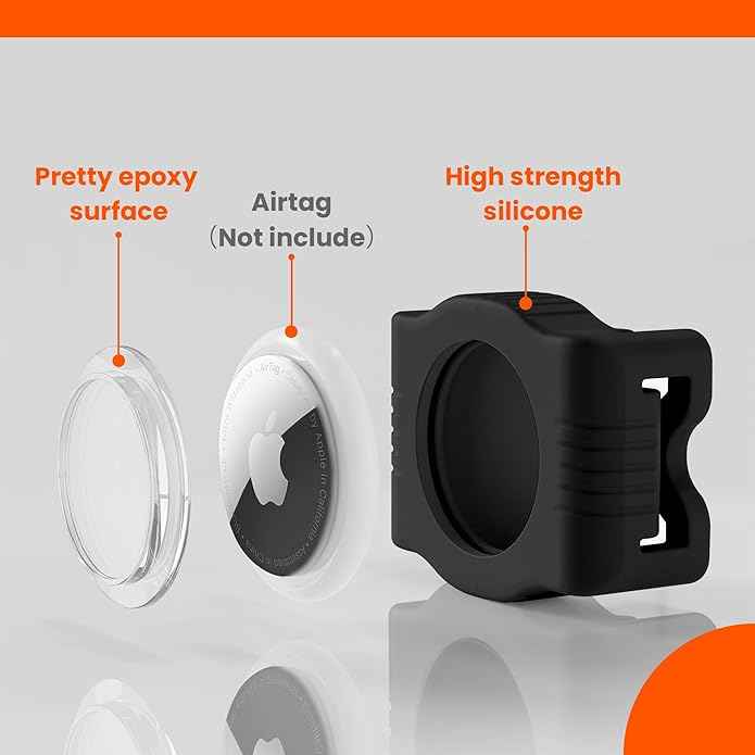 Waterproof AirTag Dog Collar Holder for Apple AirTag QR Code