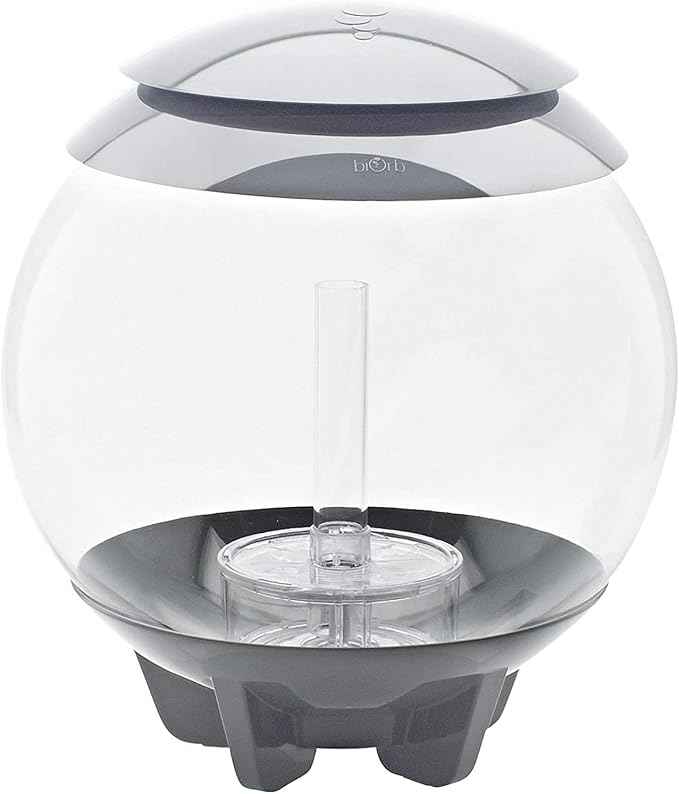 biOrb Halo 15 Acrylic 4-Gallon Aquarium with Multi-Color Remote-Controlled LED Lights, Gray