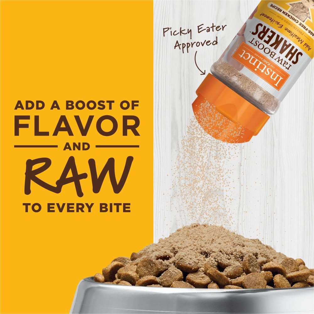Instinct Raw Boost Shakers, Freeze-Dried Powder, Cat Food Topper - Chicken, 5.5 oz. Bottle
