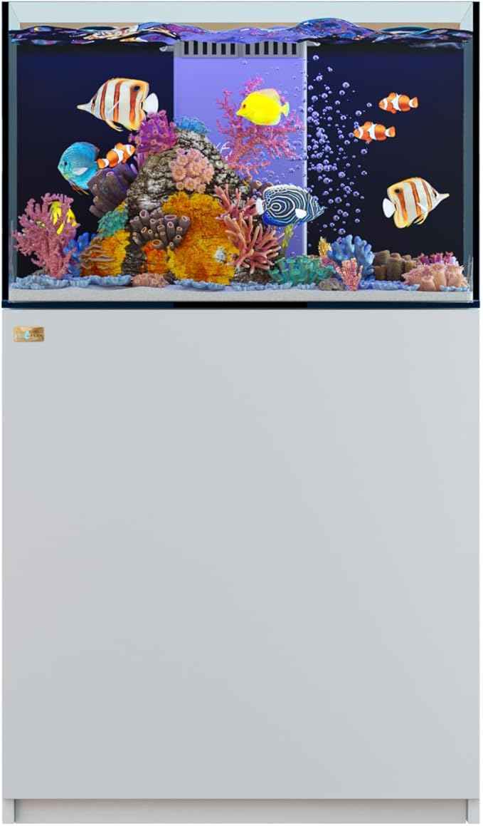 Aqua Dream Coral Reef Aquarium Tank | 90 Gallon Ultra Clear Glass with Sump, White