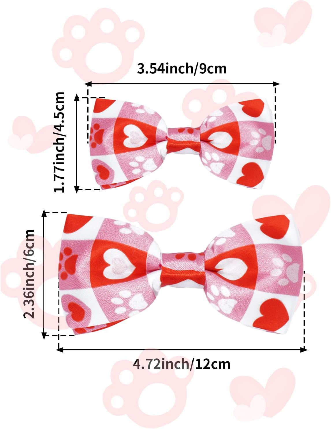 PET SHOW 10 Pack Paw Small Dog Bow Ties Sliding Collar Attachments Puppy Cats Bone Bowties for Medium Dogs Cute Bowknots Wedding Party Holiday Pet Grooming Accessories(Small)