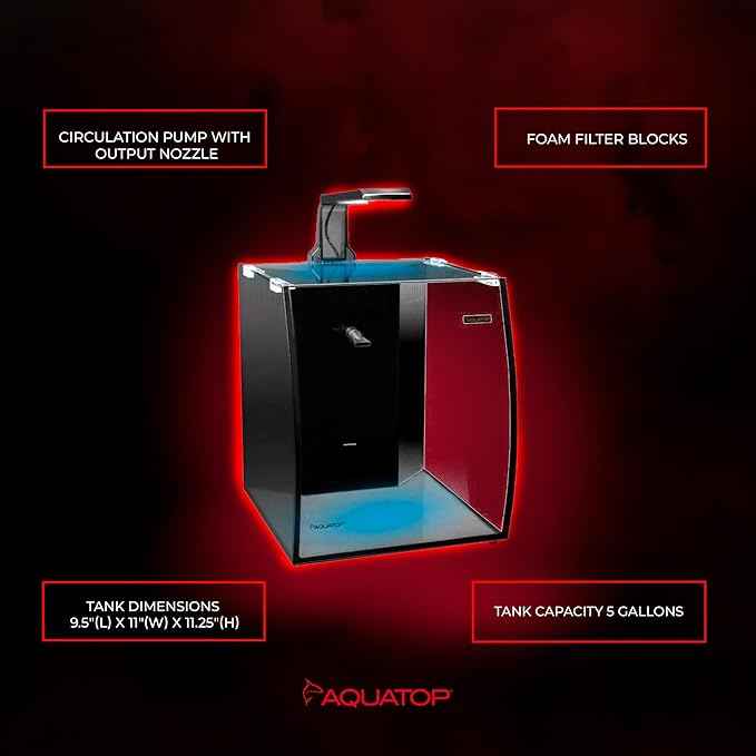 Aquatop Vertical Bowfront Glass Aquarium, 5-Gallon – All-in-One Tank with Filter and LED Light, High Clarity Glass for Freshwater & Saltwater