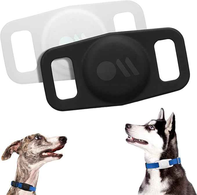 Case-Mate 2 Pack Airtag Dog Collar Holder - Water Resistant Airtag Holder Tag - Protective Case for Pet Collar Tag Loop - Compatible with Cat/Dog Collars - Black & Glow in The Dark