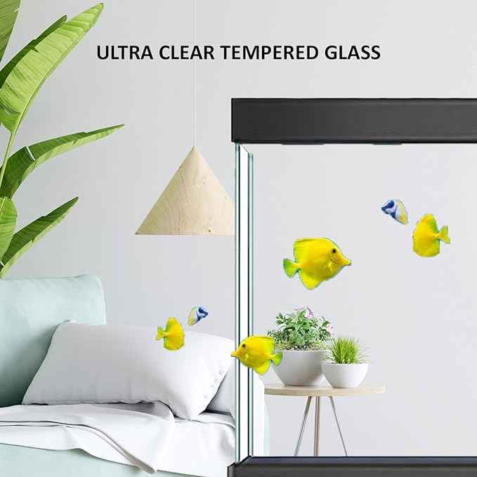 Aqua Dream 50 Gallon Fish Tank with Premium Tempered & Ultra Transparent Glass (Complete Aquarium Setup) Red Wood