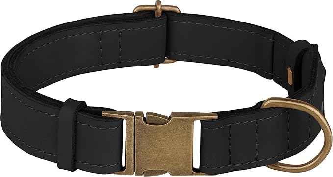 AirTag Dog Collar - Genuine Leather Dog Collar with Apple AirTag Holder and Metal Buckle - Smart GPS Tracking Pet Collars (Smoky Blue, S, 12"-15" Neck Fit) (Black, XS, 9"-12" Neck Fit)