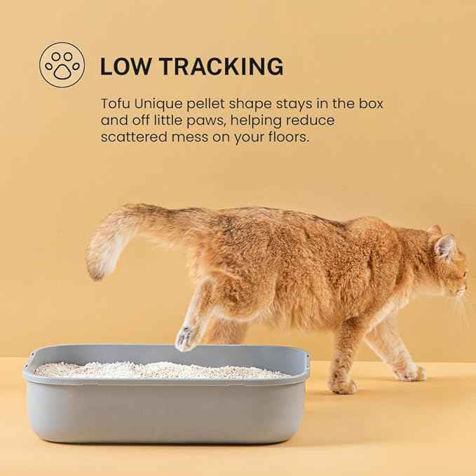 Tofu & Cassava Cat Litter, Natural Plant-Based Clumping, 99.9% Dust Free, Low Tracking, Non-Stick Formula, Soft on Paws, Lightweight Cat Litter, 5.5 lb