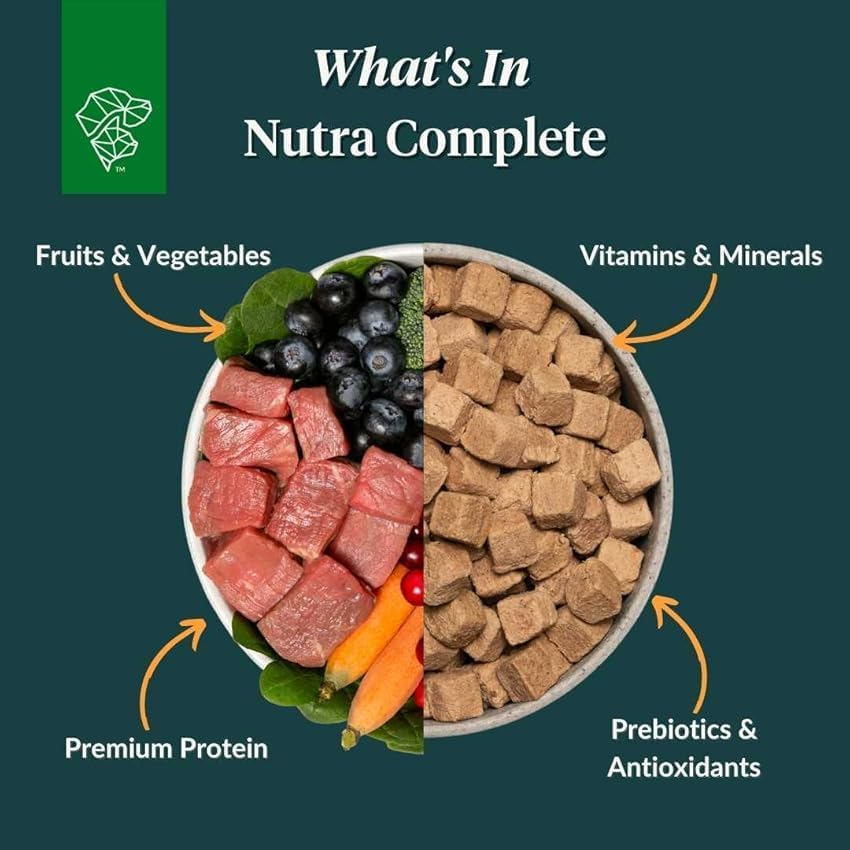 ULTIMATE PET NUTRITION Nutra Complete Bone Broth Infusions, 100% Freeze Dried Raw Veterinarian Formulated Dog Food with Antioxidants Prebiotics and Amino Acids (1 Pound, Bone Broth Fish)