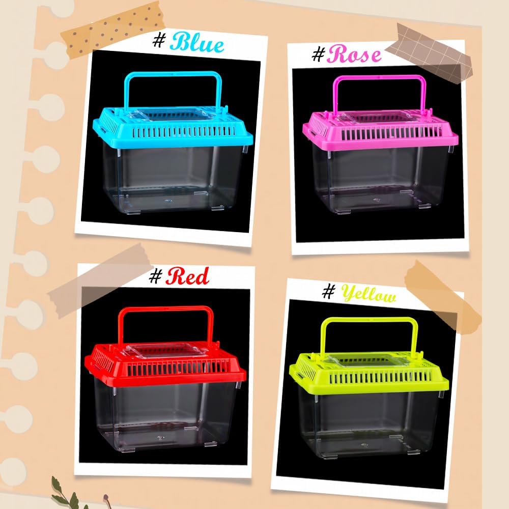 20 Pack Small Plastic Reptile Carrier Tarantula Enclosure Snake Breeding Box Hatching Container for Spider Fish Turtle Hermit Crab Bearded Dragon Lizard (5.1 x 3.5 x 3.5 Inch) - FurryFun
