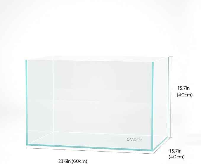 Landen 60P 23 Gallon Rimless Low Iron Aquarium Tank, W23.6×D15.7×H15.7 in(60x40x40cm) 8mm Thickness