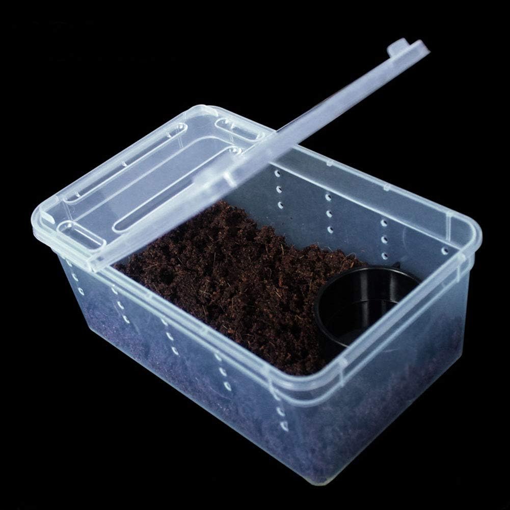 OMEM Portable Reptile Terrarium Habitat for Mini Pet Houses Breathable Holes Stackable Container (XS) - FurryFun