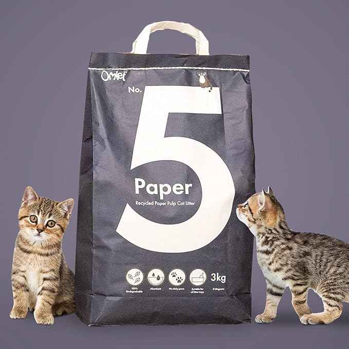 Omlet Premium Paper Cat Litter | Non-Clumping & Perfect for Kittens | Biodegradable and Lightweight Cat Litter Option | Excellent Odour Control and High Absorbency | No. 5 - Paper - 7 lbs. 11 oz.