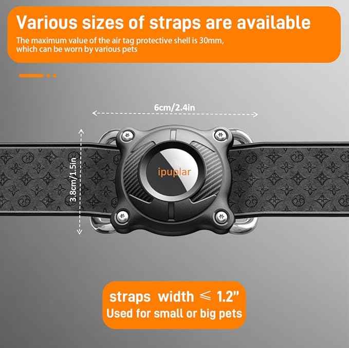IPURLAR for Airtag | Dog Airtag Holder | Waterproof - Airtag Dog Collar Holder with Removable Metal Loop, Light Weight fit Width1.2in/ Thick0.18in Airtag Collar Holder/Deep Blue