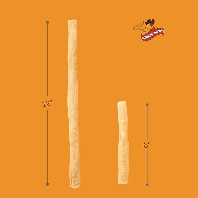 Cowdog Chews Collagen Sticks 6" (5 Pack) - Odor-Free, All Natural Collagen Dog Chews for Healthy Joints, Skin & Coat. Best Rawhide and Bully Stick Alternative Filled with Beefhide Goodness.
