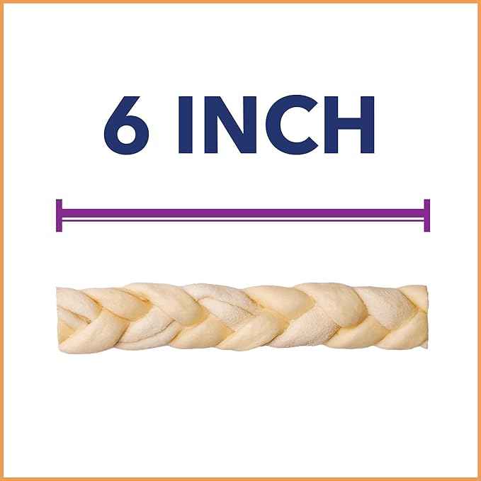 Pet Factory CareChewz Collagen 6-7" Skinny Braided Sticks Dog Chew Treats - Natural Flavor, 15 Count/1 Pack