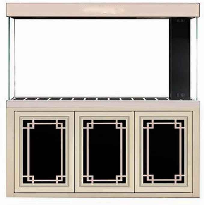 165 Gallon Glass Aquarium with Aluminum Cabinet - Including Sump for Filtration and Circulation, Plumbing, LED, Silver