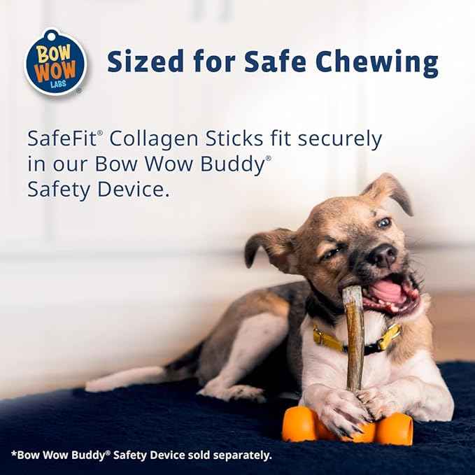 Bow Wow Labs 6" SafeFit Collagen Sticks for Dogs 5 Pack/Jumbo – All-Natural Chews for Joint, Gut, Bone & Oral Health