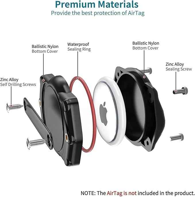 AirTag Dog Collar Holder, 100% Waterproof Air Tag Mount, Compatible with Apple Air Tag for Dogs & Cat Collars, Ultra-Durable Dog Collar AirTag Holder - Fits All Width Collars (4 Pack)