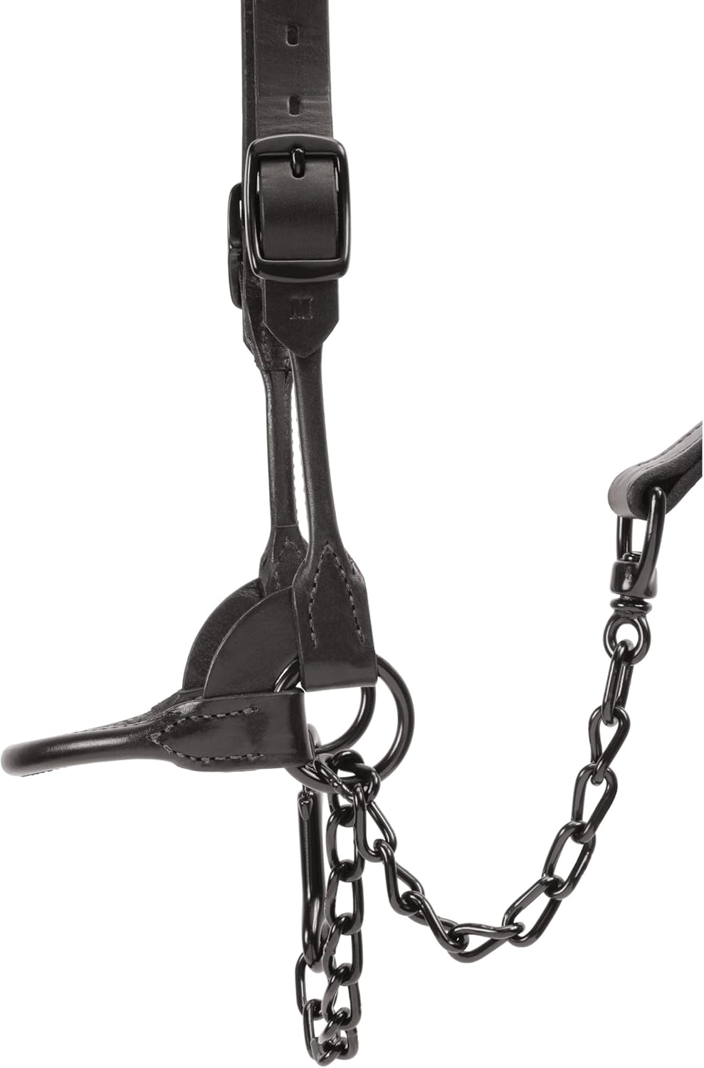 Weaver Livestock Leather Magic Show Cattle Halter, Adjustable, Modern Style Cow Calf Halter, Livestock Handling Equipment for Showing, Black