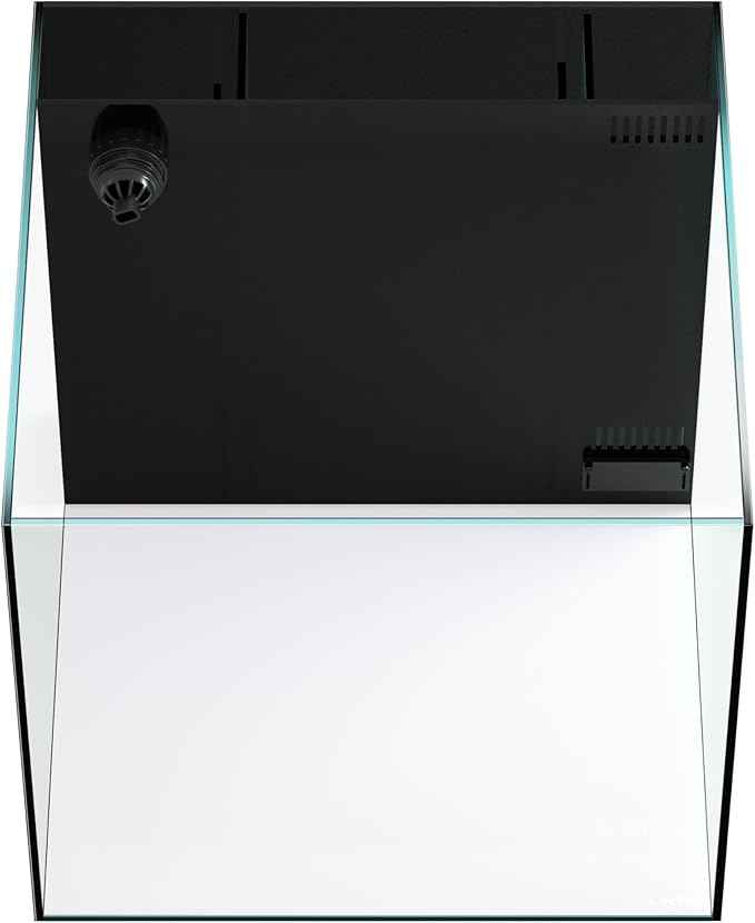 Landen 45P 15 Gallon Ultra Clear All Glass Rimless Low Iron Aquarium Tank with Rear Filtration Chamber(Return Pump Included)for Salt and Fresh Water.17.7''Wx17.7''Dx15.8''H in(45x45x40cm)6mm Thickness
