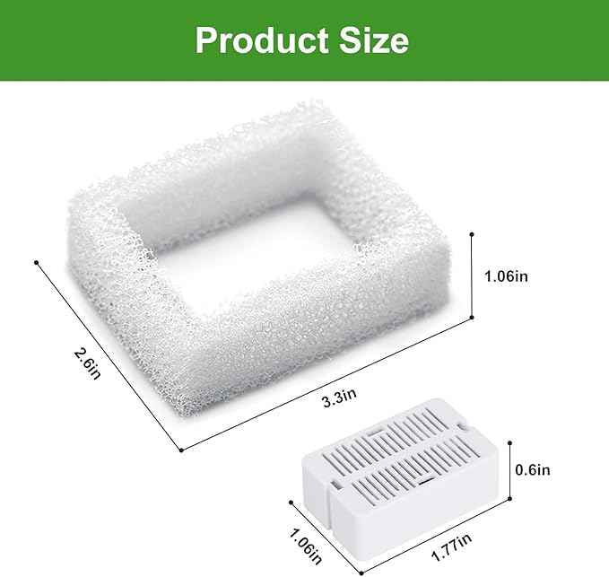 Pet Fountain Filters - 16 Carbon and 4 Foam Pre-Filters for Ceramic/Cupcake Pet Fountain