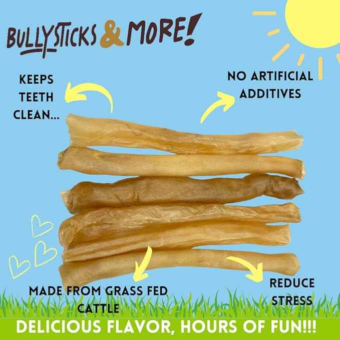 BULLYSTICKS & MORE 12 Inch Beef Collagen Rolls for Dogs (Regular Size - 6 Count) - Bones for Dogs - Dog Parents Choice - No Hide Beef Cheek Rolls