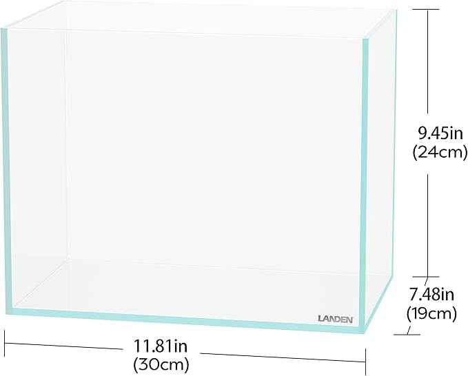 LANDEN 30N 3.2 Gallon Nano Rimless Low Iron Aquarium Tank, W11.8×D7.5×H9.4 in(30x19x24cm) 5mm Thickness with Nano Foam Leveling Mat Included