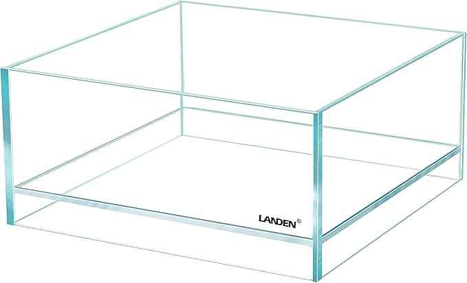 LANDEN Glass Air Aquarium Tank Multi-Scene Landscape Aquarium, 1.6Gallon Rimless Low Iron Shallow Tank,10.63" W×10.63" D×4.72" H (27cmx27cmx12cm) 5mm Thickness