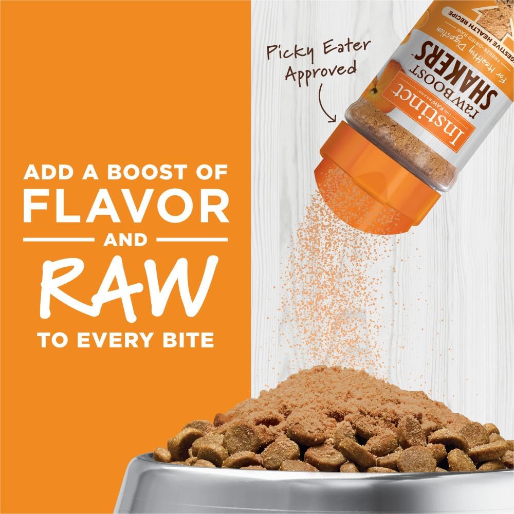 Instinct Raw Boost Shakers, Freeze-Dried Powder, Cat Food Topper - Digestive Health, 5.5 oz. Bottle