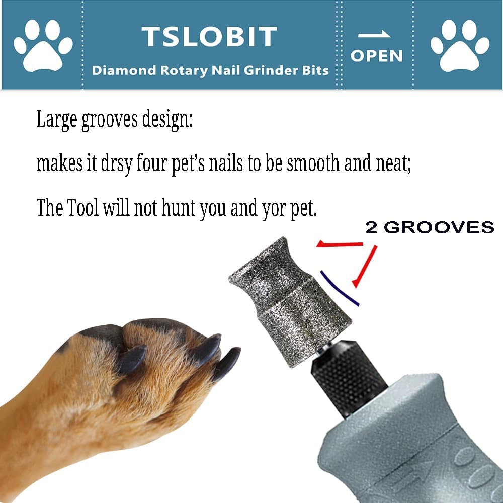 Diamond Dremel Dog Nail Grinder Attachment,1/8'' Pet Nail Grinder Wheel for Dremel Dog Nail Grinder, Diamond Rotory Bit for Dogs&Pets Nail Care（Large A）
